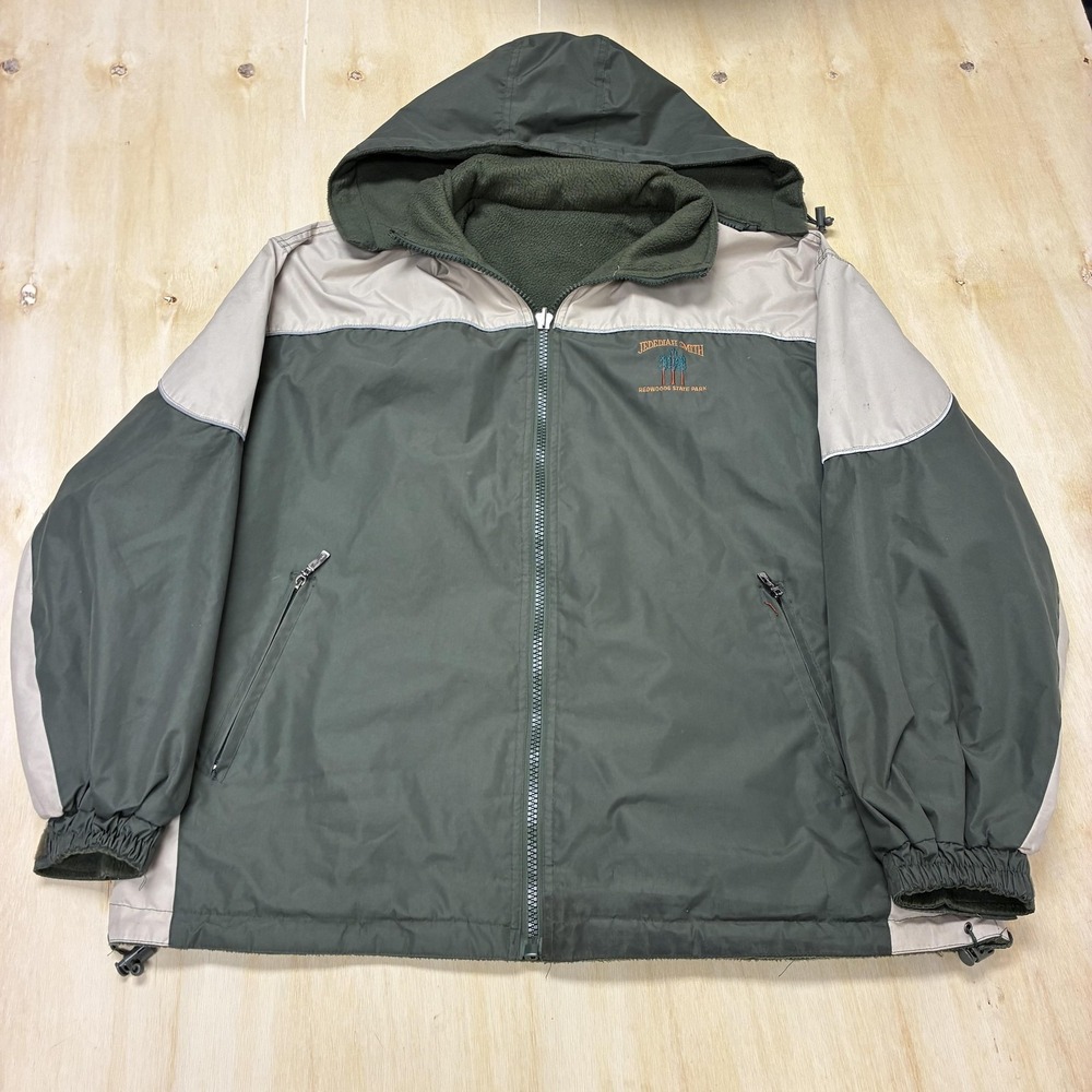 Jedediah Smith Redwoods Jacket Mens Large Green 3-in-1 Hooded Fleece Lined Park